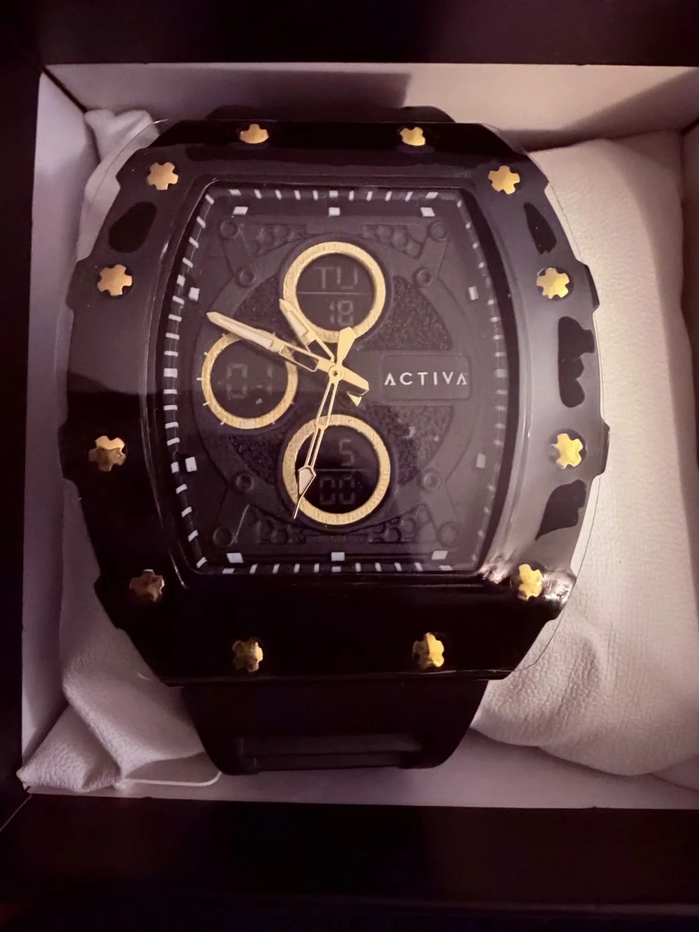 ACTIVA Invicta Black and Gold Chronograph Watch